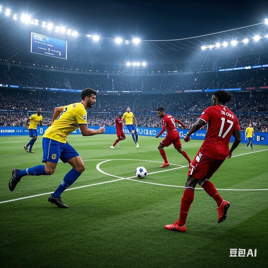 欧冠比赛气氛热烈，观众喝彩连连