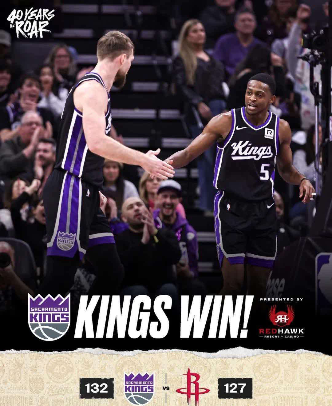 火箭主场击败国王，取得六连胜